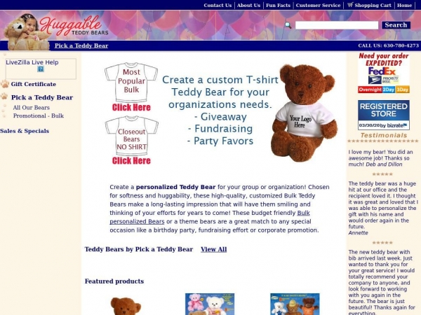 huggableteddybears.com